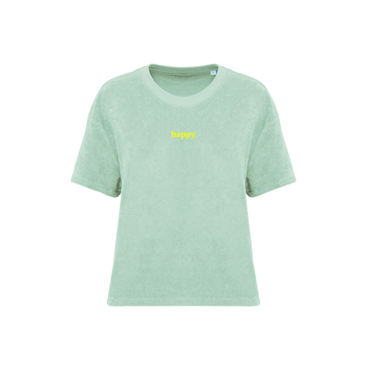 Frottee Damen Shirt happy