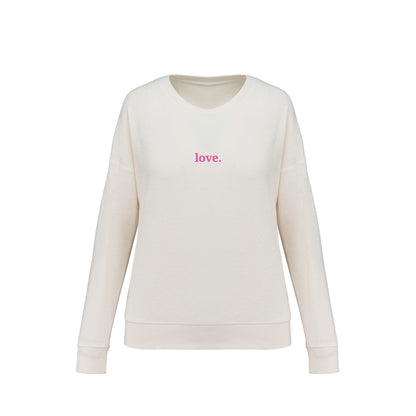 Frottee Damen Longsleeve love