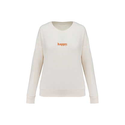 Frottee Damen Longsleeve happy