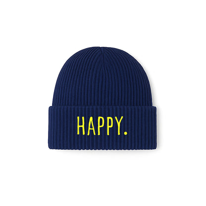 meeresbrise Organic Oversized Beanie HAPPY