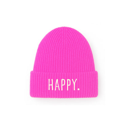 Color Plush Beanie HAPPY