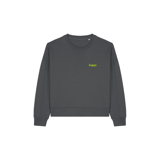 Oversize Damen Sweatshirt happy