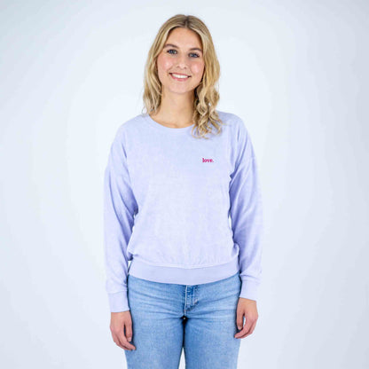 Frottee Damen Longsleeve love