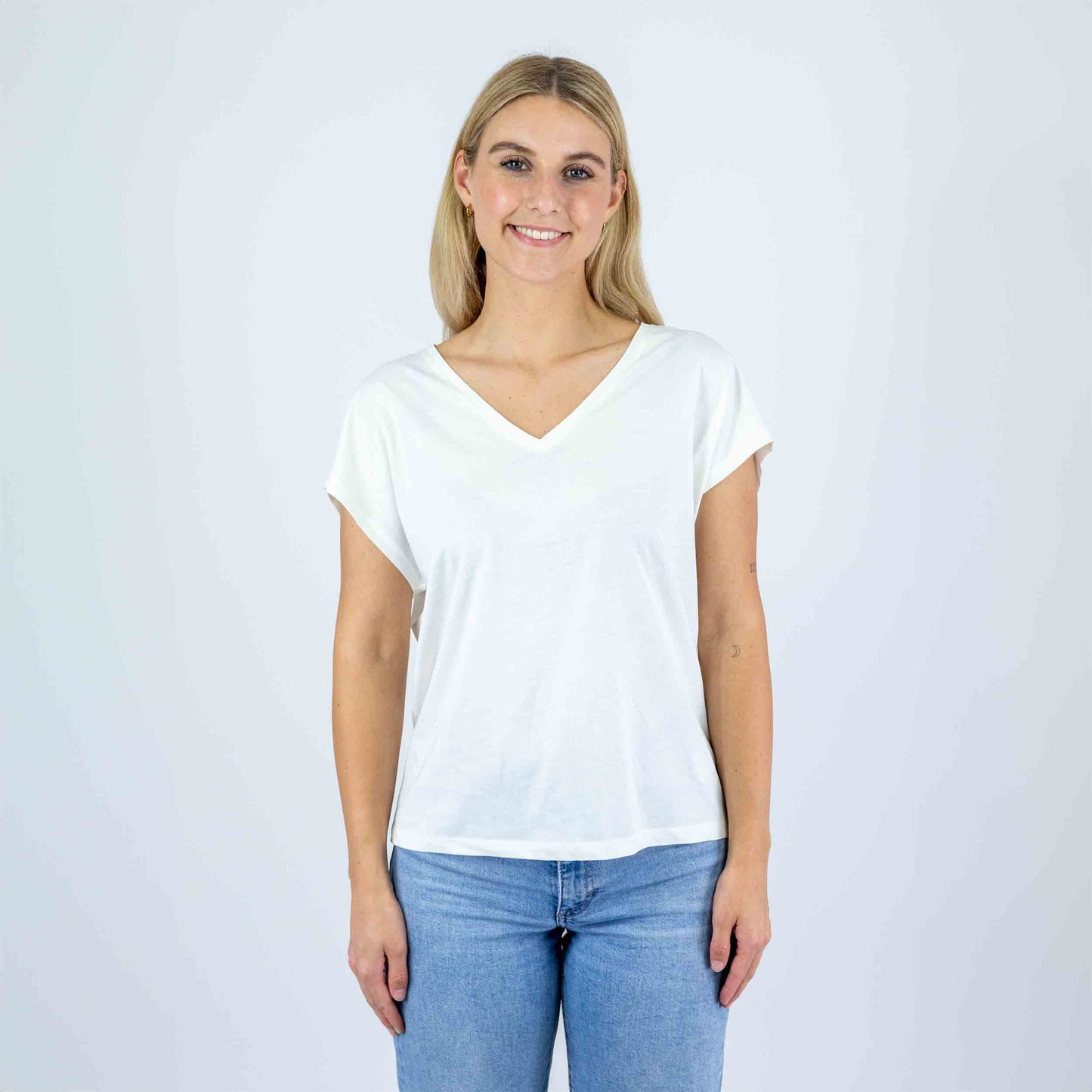 Loose Fit Damen V-Shirt