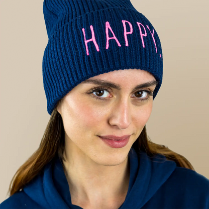 meeresbrise Organic Oversized Beanie HAPPY