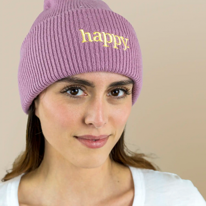 Colorful Soft Beanie happy
