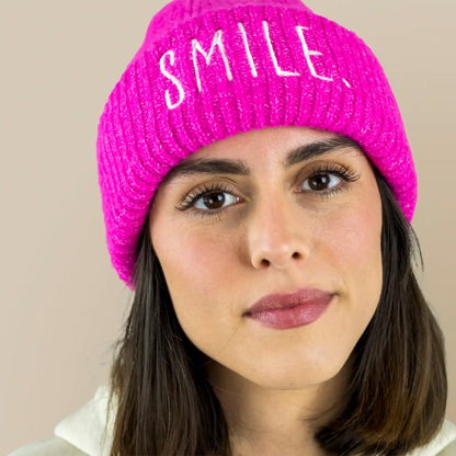 Color Plush Beanie SMILE