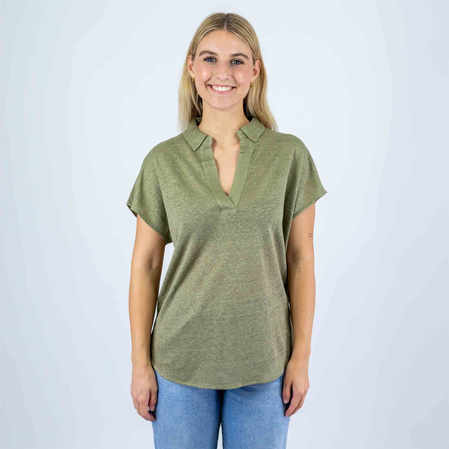 Damen Polo aus Leinen