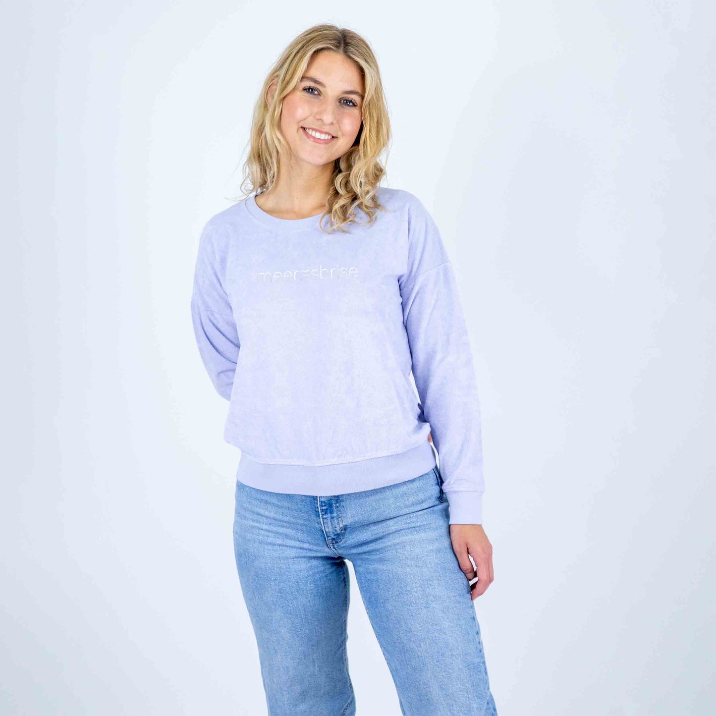 Frottee Damen Longsleeve meeresbrise