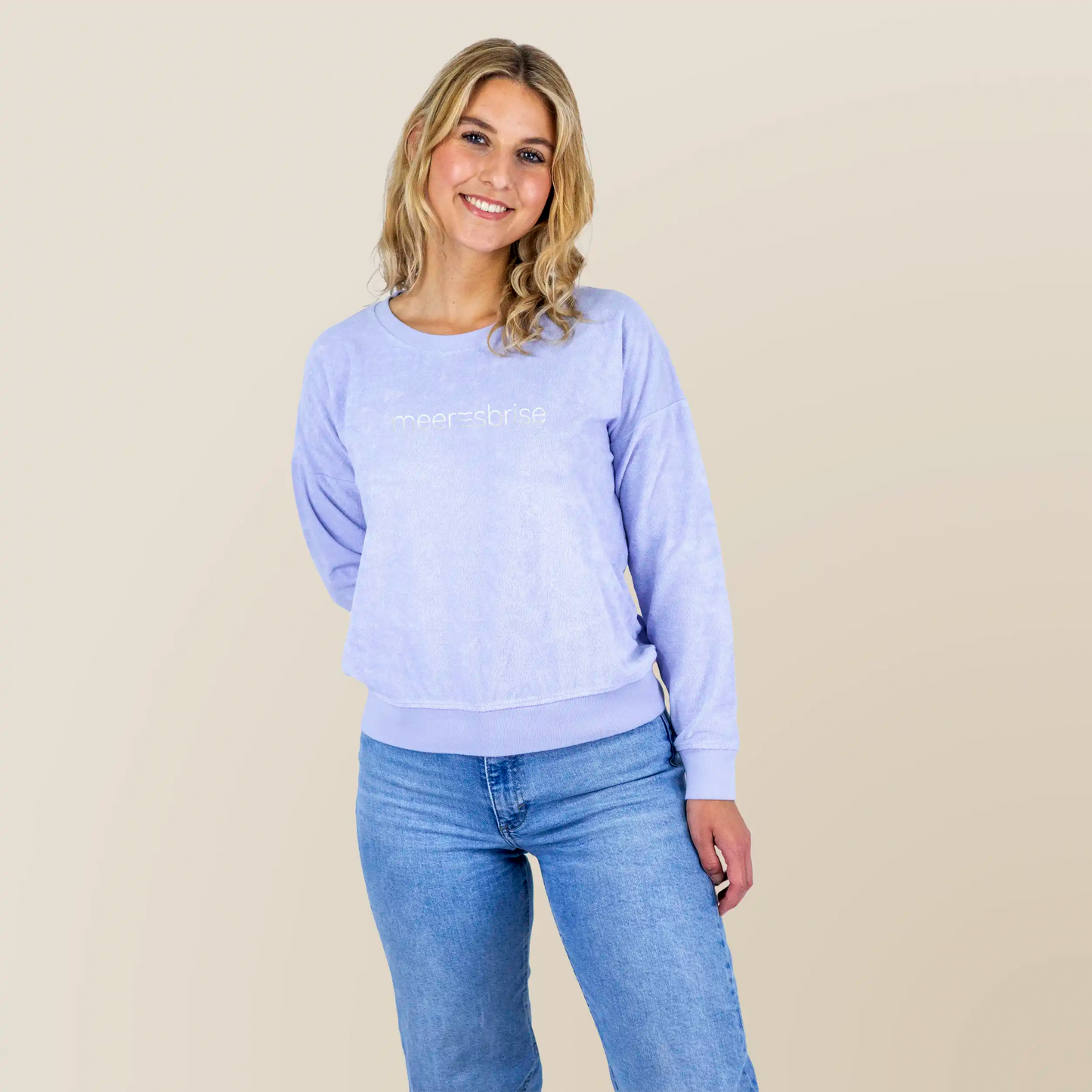 Frottee Damen Longsleeve meeresbrise