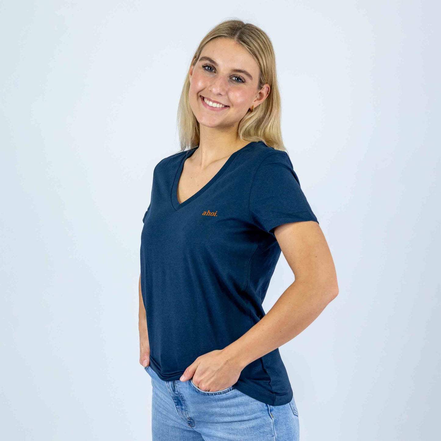 Damen Shirt V-Ausschnitt ahoi