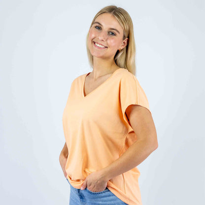 Loose Fit Damen V-Shirt
