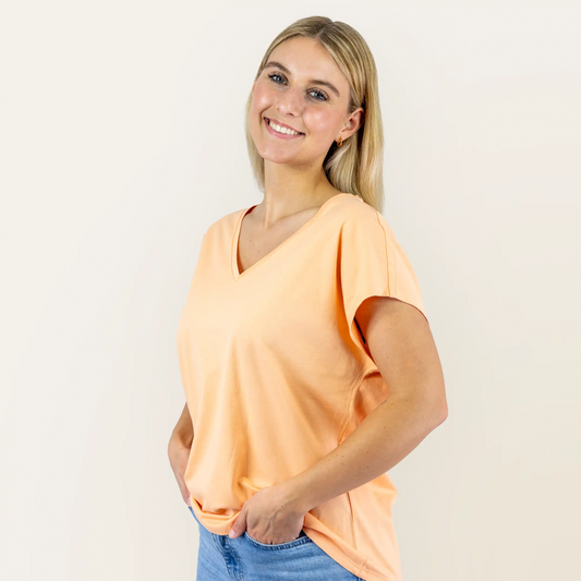Loose Fit Damen V-Shirt