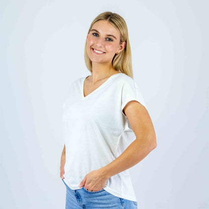Loose Fit Damen V-Shirt