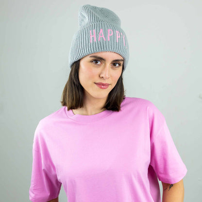 meeresbrise Organic Oversized Beanie HAPPY