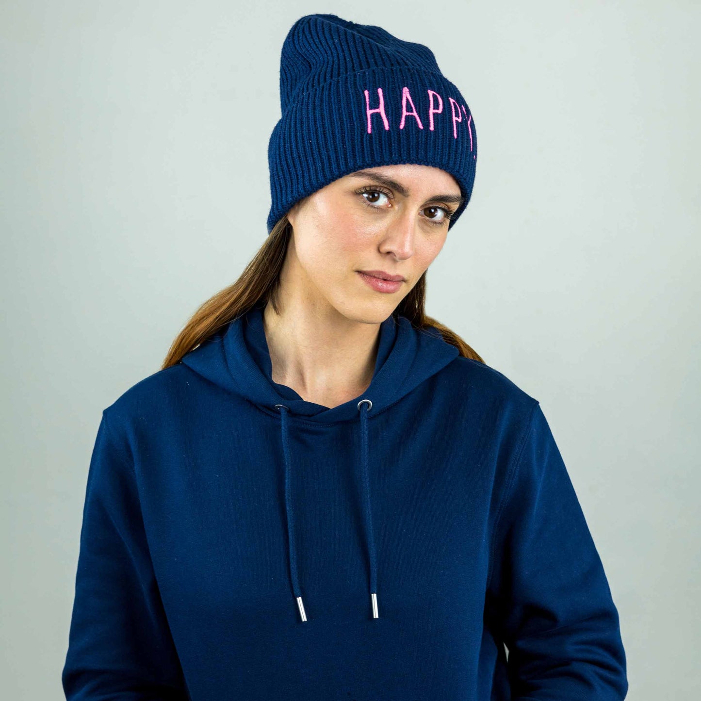 meeresbrise Organic Oversized Beanie HAPPY