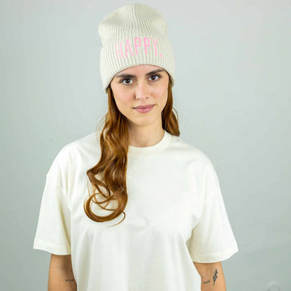 meeresbrise Organic Oversized Beanie HAPPY