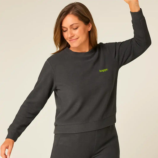 Oversize Damen Sweatshirt happy