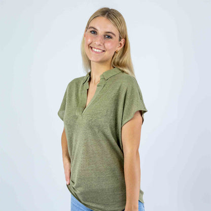 Damen Polo aus Leinen